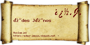 Édes János névjegykártya